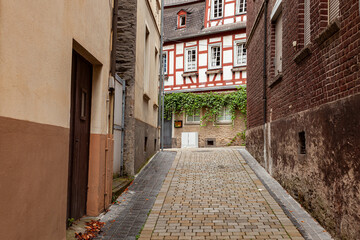 Alley, Braubach, Rhein-Lahn-Kreis district, Rhineland-Palatinate, Germany, Europe