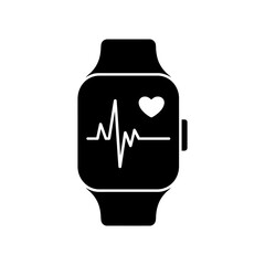 Smartwatch health tracking with heartbeat and heart icon monitoring fitness and wellness applications for healthy living and personal health monitoring