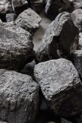 Black coal pil eclose up