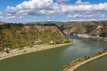 Fototapeta premium View from the Loreley over the Rhine ,Rhineland-Palatinate, Germany, Europe