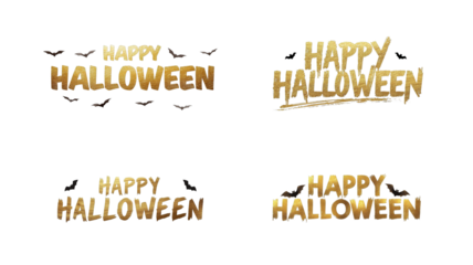 Happy Halloween text on transparent background png
