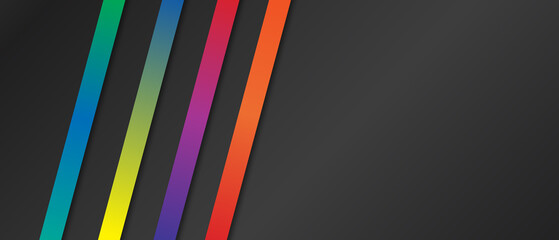 Abstract colorful stripe diagonal on black background with space