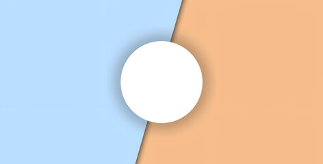 Blue and Orange Split Background with White Circle Design