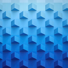 Blue color geometric background. 3d cubes rendering monochrome abstract wallpaper