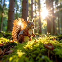 Squirrel in the Forest - A Moment of Natures Beauty.