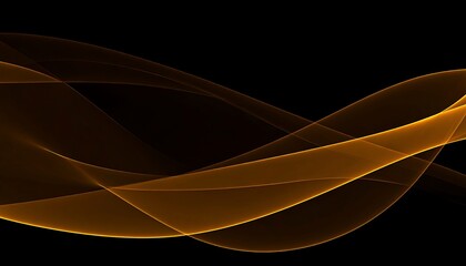Abstract Golden Waves on Black Background - Modern Design.