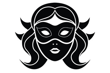 beauty face mask  vector icon silhouette