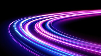 Abstract Neon Light Trails Curve Dynamic Design