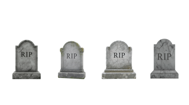 Gravestone RIP on transparent background png - Powered by Adobe