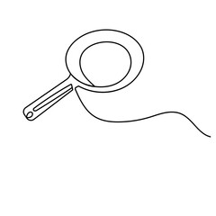Frying pan  single line art   icon   continuous one line drawing of outline vector illustration 