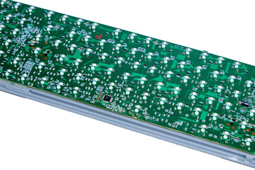 Green Printed Circuit Board With Dense Components For Electronics Engineering And Manufacturing