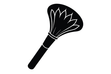 makeup brush vector con silhouette