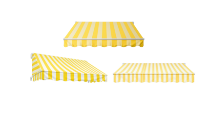 Yellow Awning or tent roof on transparent background png