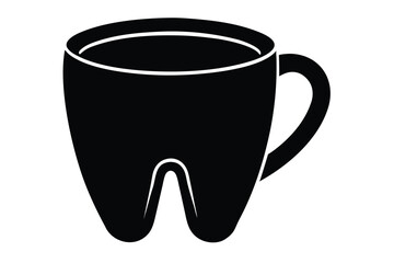 tooth cup   mug vector icon silhouette