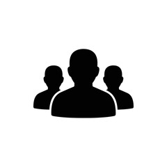 Business team group silhouette icon on white background