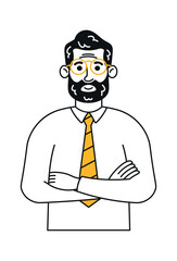 Bearded businessman character office worker
