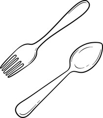 Elegant Silver Fork and Spoon