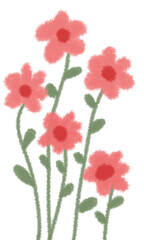 red poppy flowers. Whimsical Red Flowers Illustration