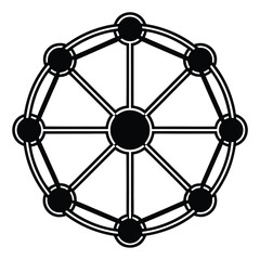 Minimalist geometric network of interconnected nodes and lines abstract digital concept for technology and data visualization
