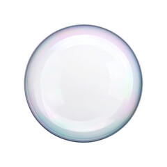 A perfect, translucent sphere, iridescent around the edges, floats against a solid black backdrop