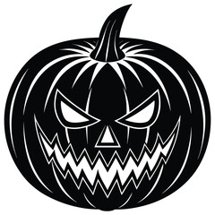 Eerie jackolantern with sharp teeth