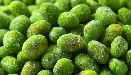 Tasty wasabi coated peanuts as background, closeup