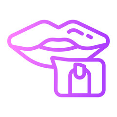 nail biting gradient icon