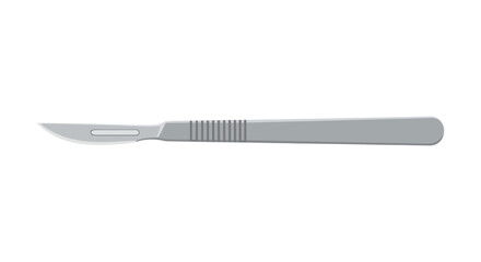 Surgical Scalpel with Sharp Metal Blade and Textured Handle.