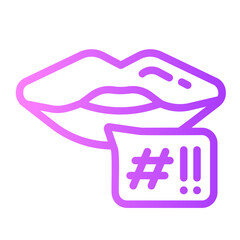 swearing gradient icon