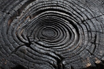 Fototapeta premium Charcoal spiral pattern showing rough, dark texture.