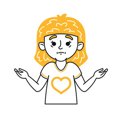 Uncertainty girl looking puzzled portrait