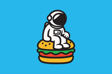 Astronaut Chilling on Giant Space Burger