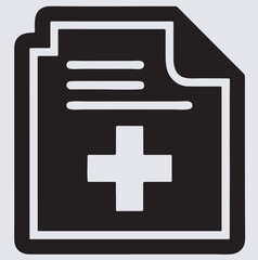 health file icon silhouette vector art illustration