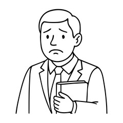 outline icon sad manager with a folder vector on a white background
Vector line icon of joy and sadness emotions on a white background