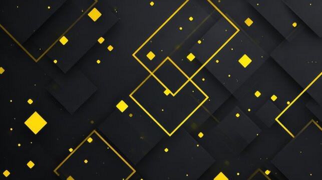 glowing yellow squares on dark background - Powered by Adobe