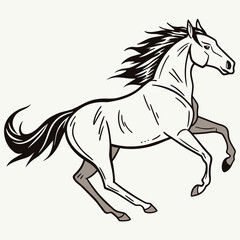 Illustration of a horse for print and web
