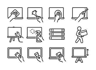 Vector Simple steps for effective whiteboard and screen maintenance