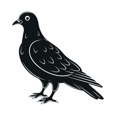 Dove silhouette vector.Bird Symbol of Peace and Freedom