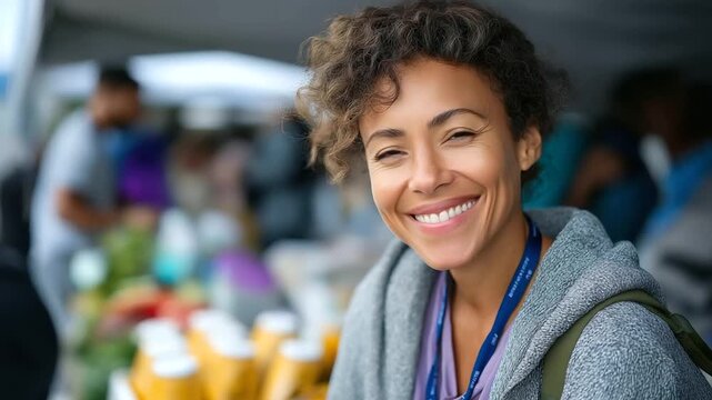 Black Latina woman organizing free food for delivery in a humanitarian aid center, working with community volunteers, Black Latina food aid volunteer, charity donation center, comm