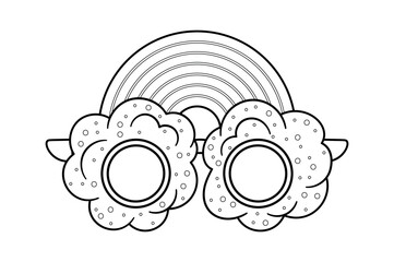 Rainbow fancy sunglasses Purim mask