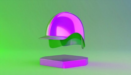 Abstract 3D rendering of a levitating construction helmet.