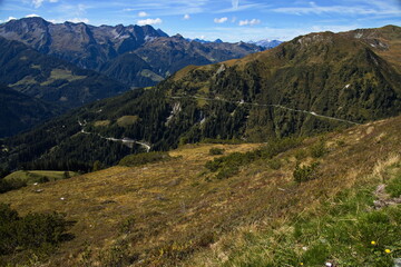 Naklejka premium View from the Isskogel over Gerlos, Austria, Europe 