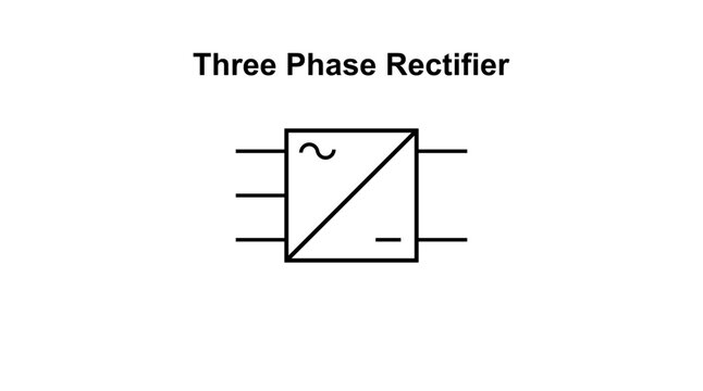 three phase rectifier diode symbol type electric circuit shematic  