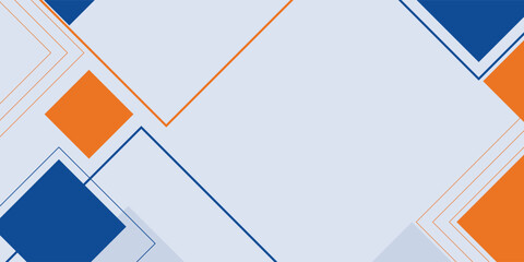 Abstract minimalist background with blue orange geometric square shapes