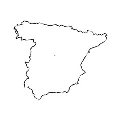 Spain map, vector sketch illustration