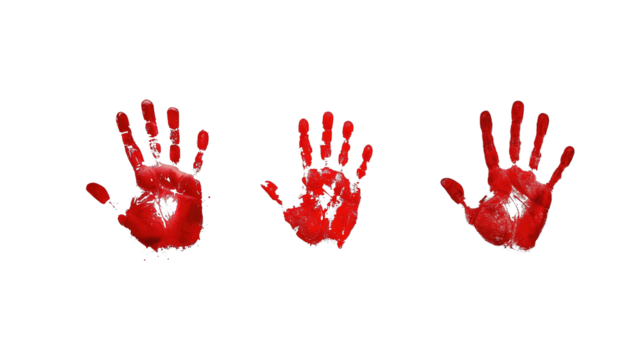 Bloody handprint on transparent background png