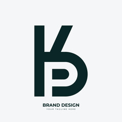Elegant KP Negative Space Monogram Logo Design