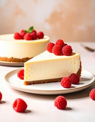 Cheesecake Dessert Creation, Food Photography, Kitchen Setting, High-Quality Image, Bright Environment, Close-Up View, Delicious Concept