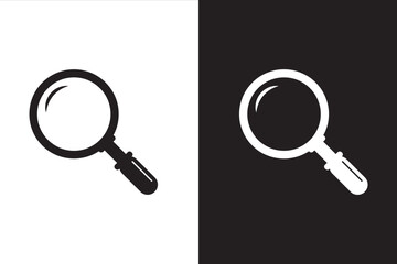 Loupe icon stroke  and fill vector icon simple black style, illustration, magnify glass icon.