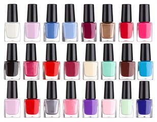 Row upon row of various colored nail polish bottles